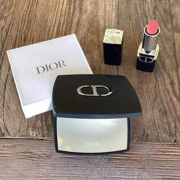 New w/ Box Christian Dior Makeup Compact Mirror & Mini Rouge Lipstick 772 - Picture 5 of 9